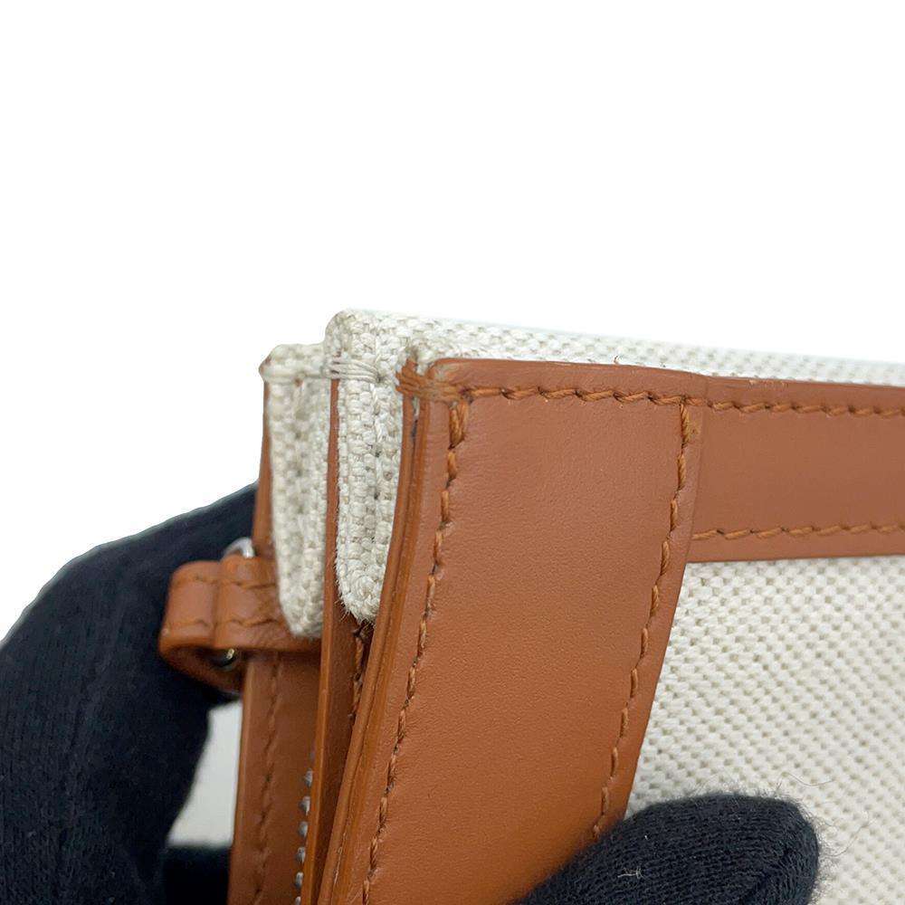 BALENCIAGA NavyPochette White/Brown339937 Canvas Leather