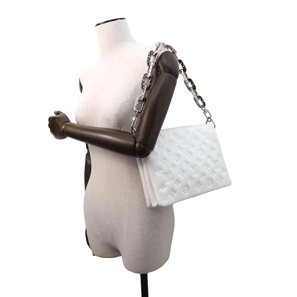 LOUIS VUITTON LV × YK Coussin WhiteM21619 Lambskin Size PM