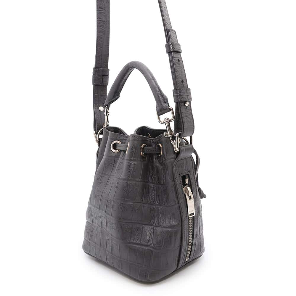 SAINT LAURENT PARIS Emmanuel Bucket 2WAY Shoulder GrayVAR340240 Embossed Leather