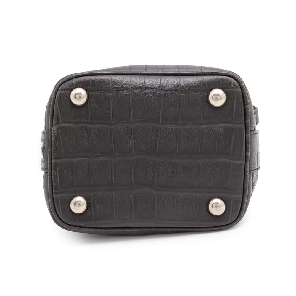 SAINT LAURENT PARIS Emmanuel Bucket 2WAY Shoulder GrayVAR340240 Embossed Leather