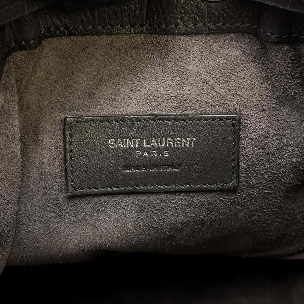 SAINT LAURENT PARIS Emmanuel Bucket 2WAY Shoulder GrayVAR340240 Embossed Leather