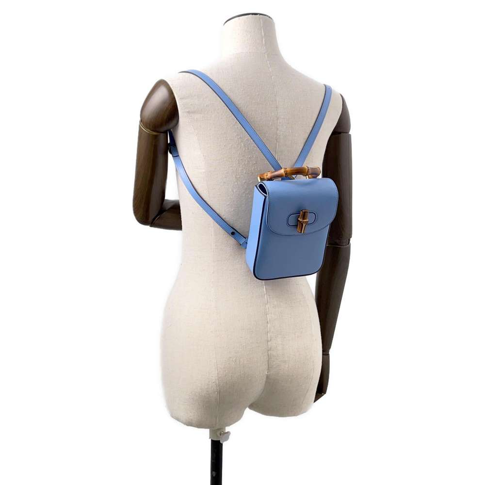 GUCCI Bamboo 3WAYBag Light Blue702106 Leather