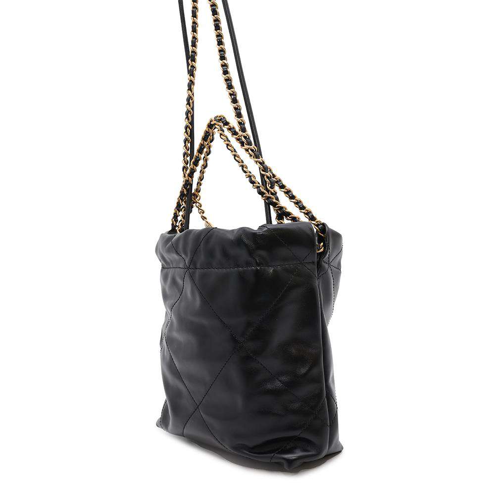 CHANEL CHANEL22 Shoulder Bag BlackAS3980 Shiny Calf Leather Size Mini