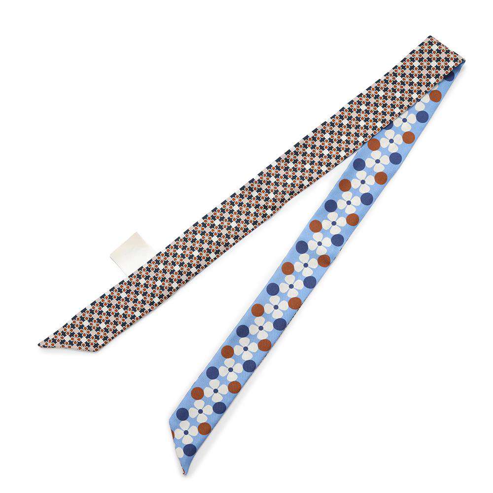 FENDI Lappy Flower Pattern Scarf Blue/Brown/MulticolorFXT011 Silk100%
