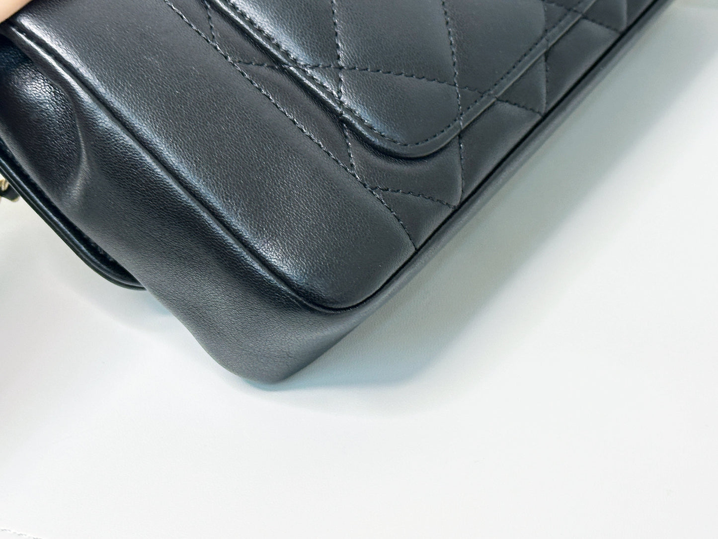 Chanel Small Diana Flap Black Lambskin GHW 2073 holo