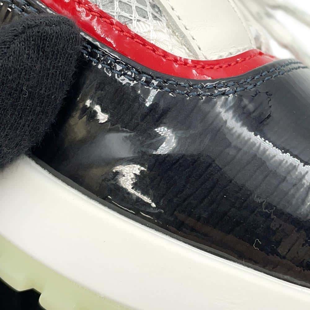 LOUIS VUITTON America's Cup 2017 Sneakers Black/White Patent Leather Nylon Canvas Size 5