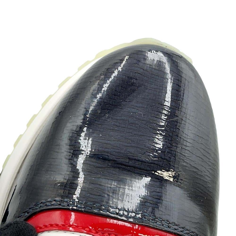 LOUIS VUITTON America's Cup 2017 Sneakers Black/White Patent Leather Nylon Canvas Size 5