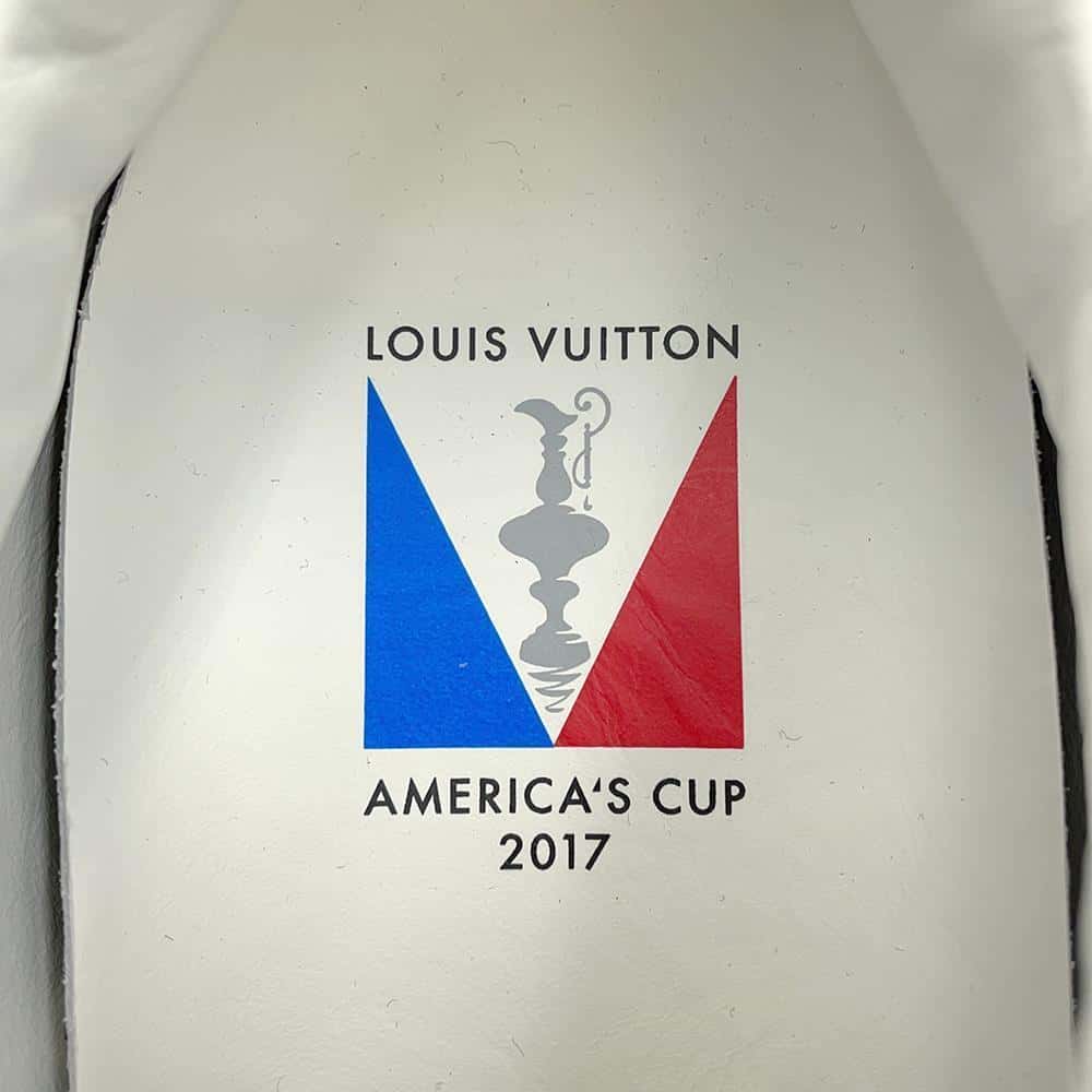 LOUIS VUITTON America's Cup 2017 Sneakers Black/White Patent Leather Nylon Canvas Size 5