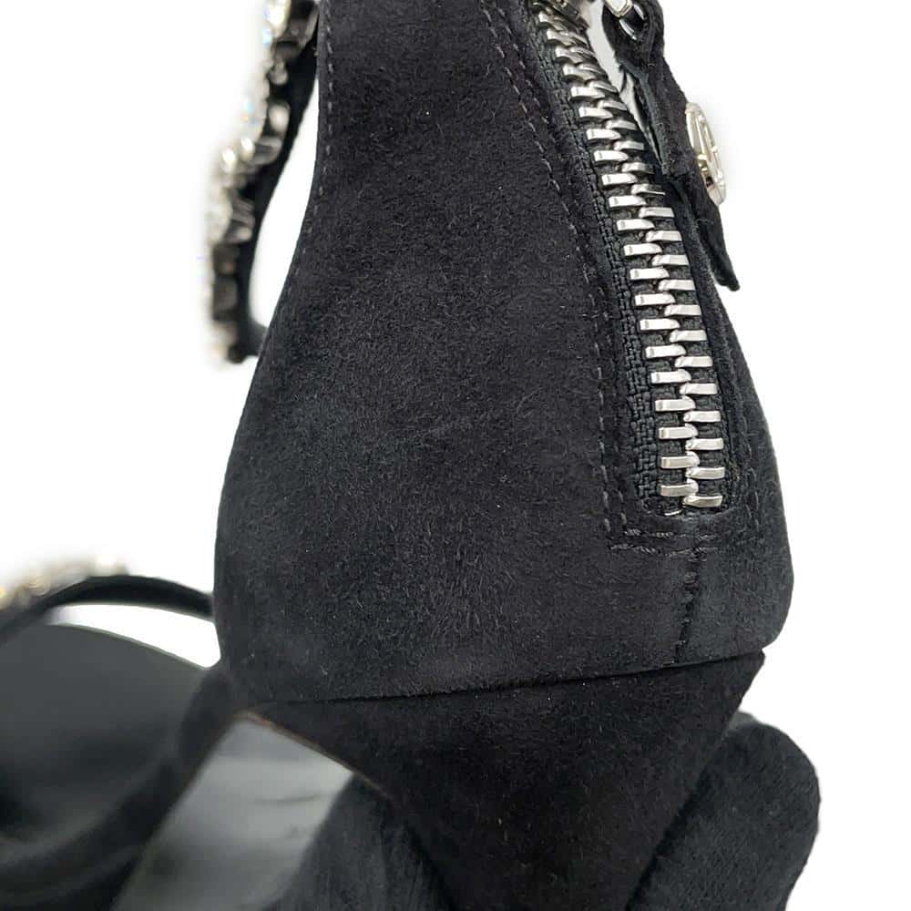 LOUIS VUITTON LV Circle Flower Bijoux Sandals Black suede Size 38