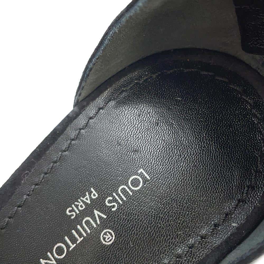 LOUIS VUITTON LV Circle Flower Bijoux Sandals Black suede Size 38