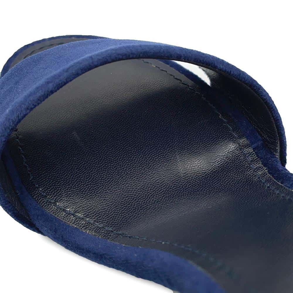 LOUIS VUITTON Silhouette Line Back Strap Sandals Navy Velvet Rhinestone Size 38