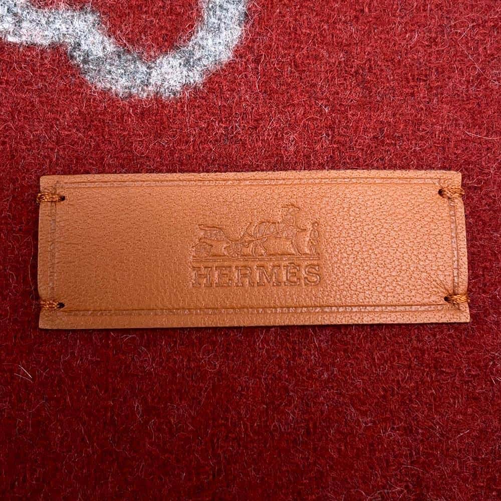 HERMES Casaque Key Collection Rouge H/Gris・Cine Clair Cashmere 100%