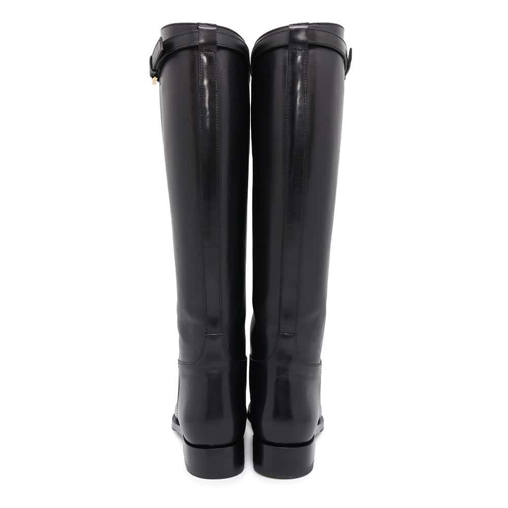 PRADA Long Boots Black1W175M Leather Size 38