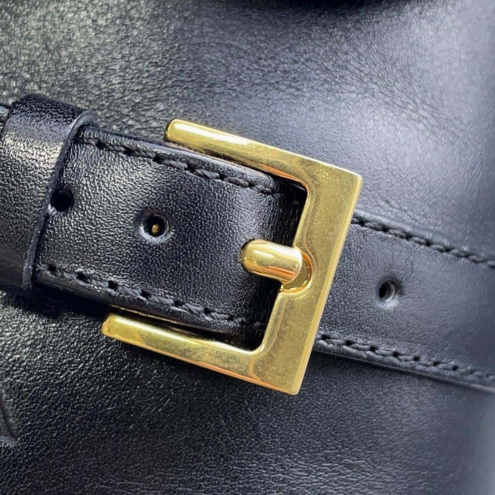 PRADA Long Boots Black1W175M Leather Size 38