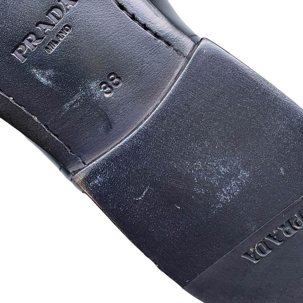 PRADA Long Boots Black1W175M Leather Size 38