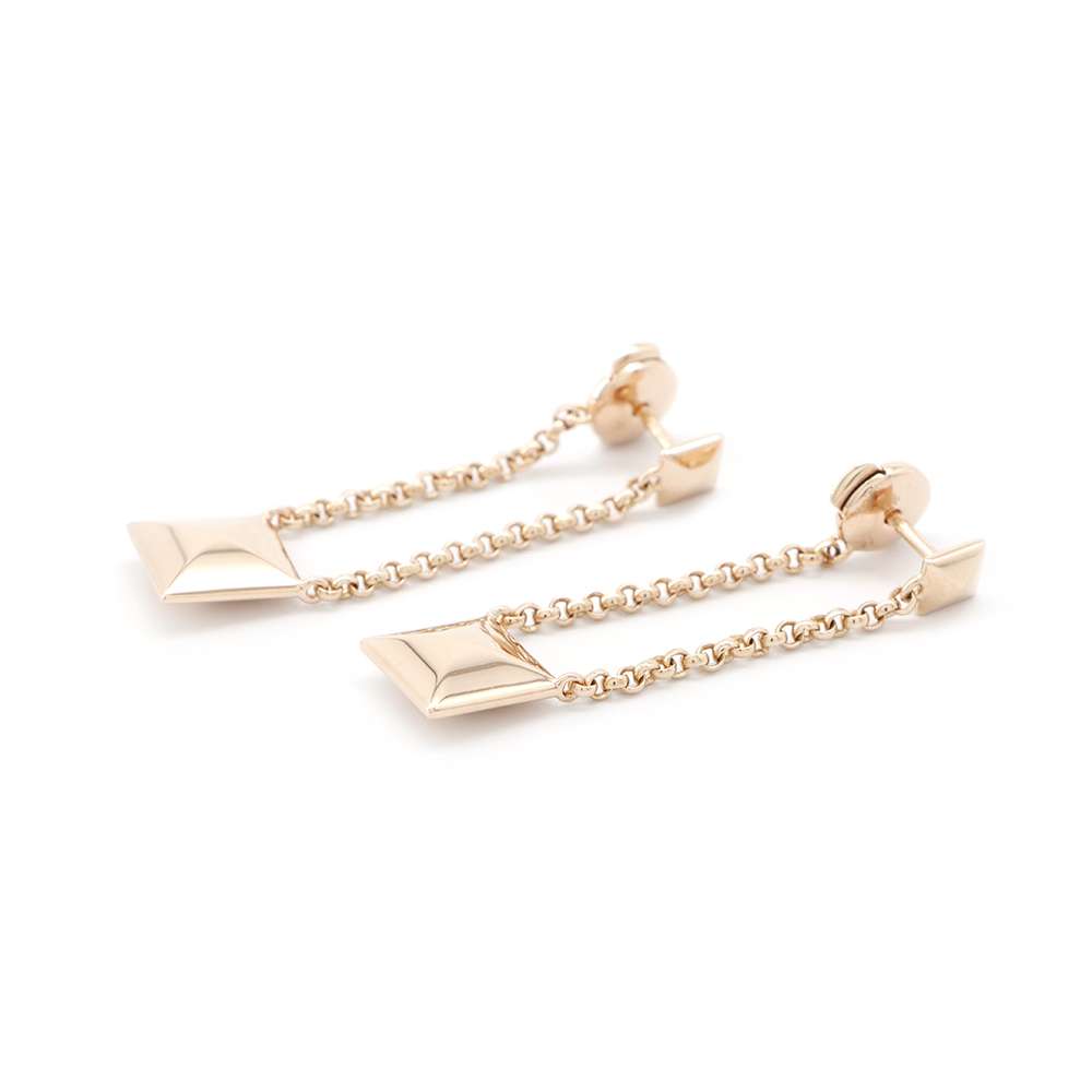 HERMES Crew de H Earrings 18K Pink Gold