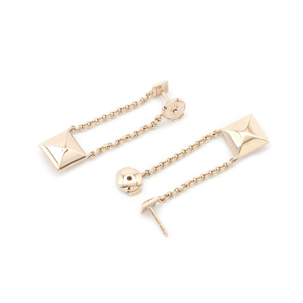 HERMES Crew de H Earrings 18K Pink Gold