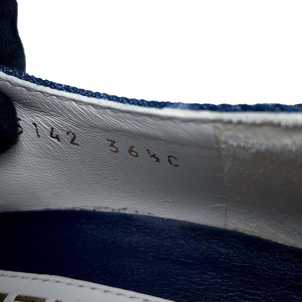 CHANEL CC logo loafers BlueG45142 Denim Size 36 1/2C