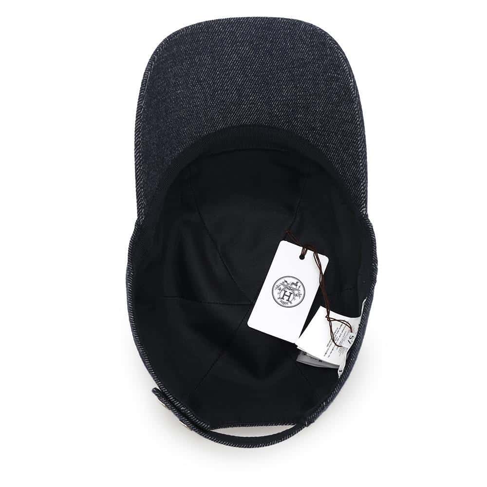 HERMES Cap 《Serena》 Size 57 Navy Cashmere100%