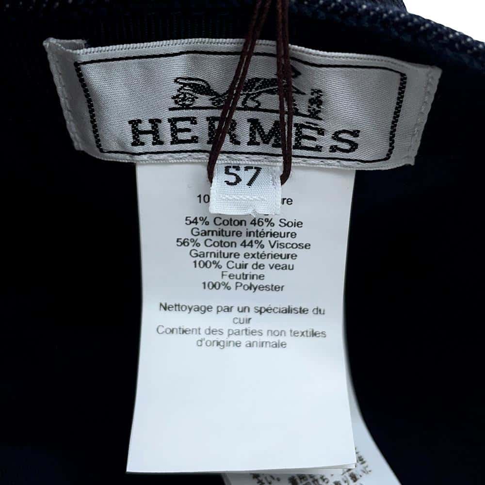 HERMES Cap 《Serena》 Size 57 Navy Cashmere100%
