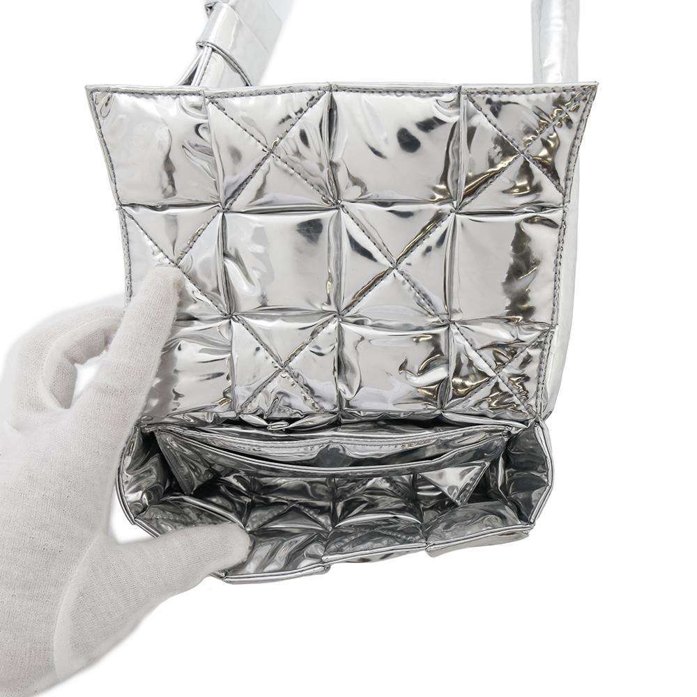Bottega Veneta Cassette Waist Bag Silver Polyurethane