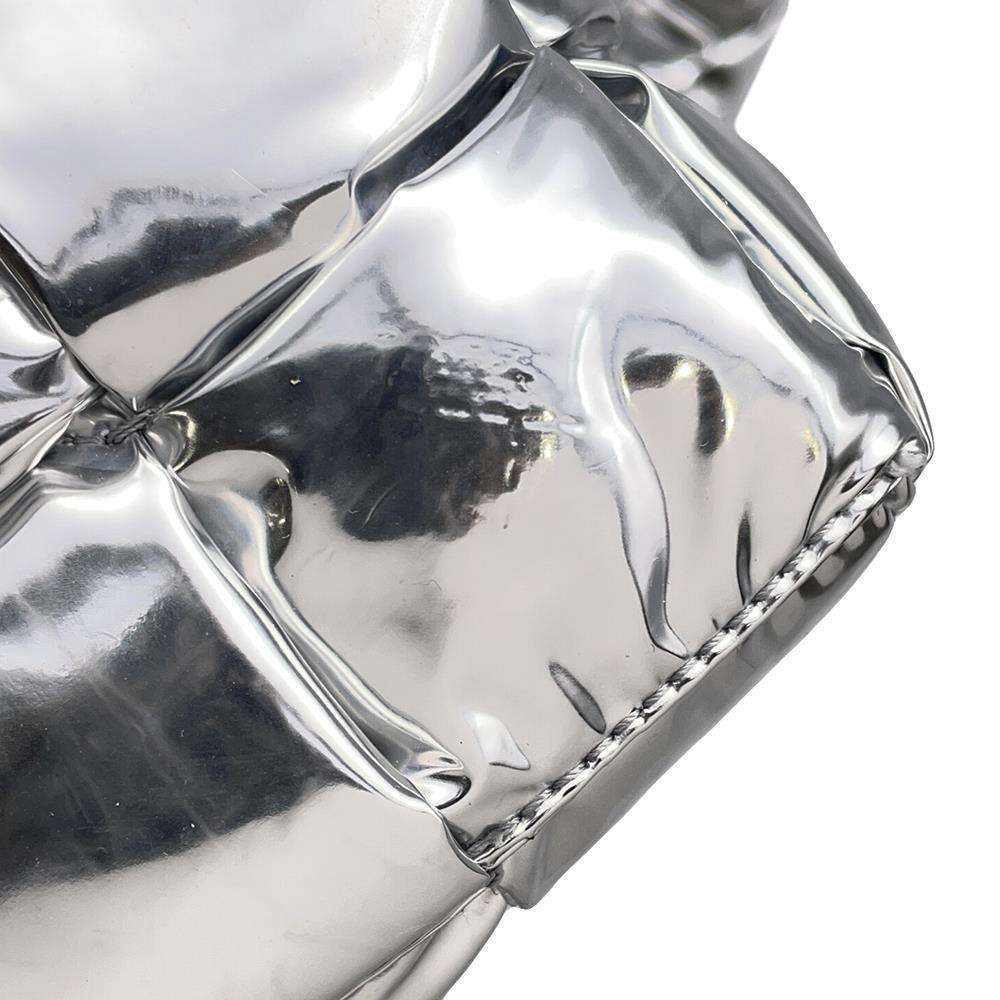 Bottega Veneta Cassette Waist Bag Silver Polyurethane