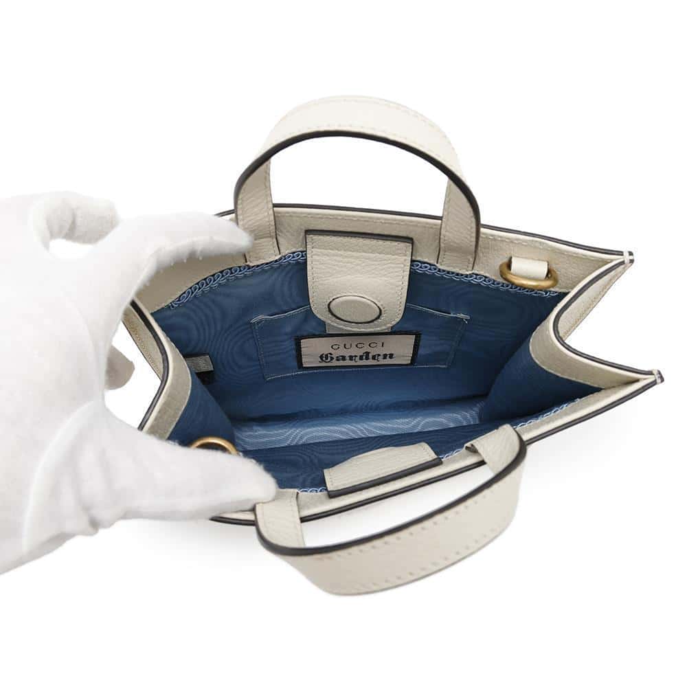 GUCCI Garden 2WAY Handbag Ivory513909 Leather
