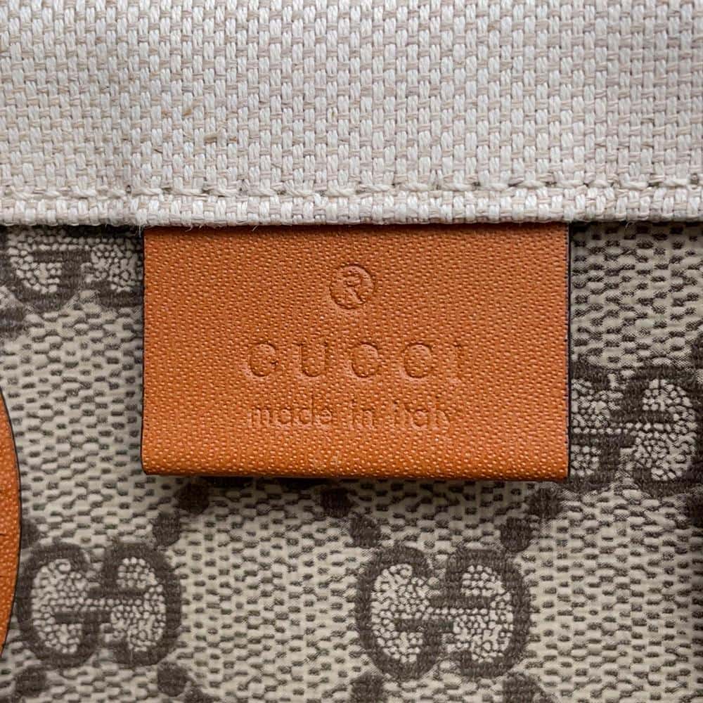 GUCCI Printed Mini Tote Bag Natural/Brown772144 Canvas Leather