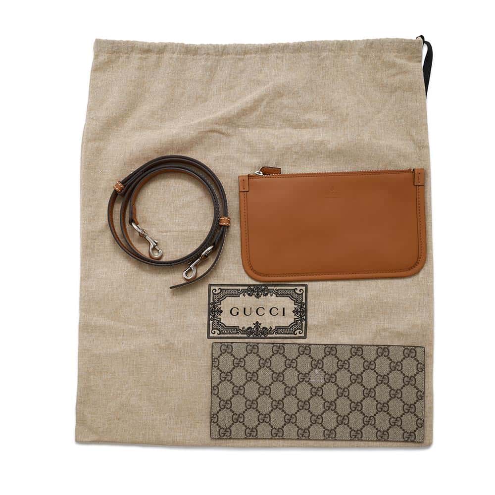 GUCCI Printed Mini Tote Bag Natural/Brown772144 Canvas Leather