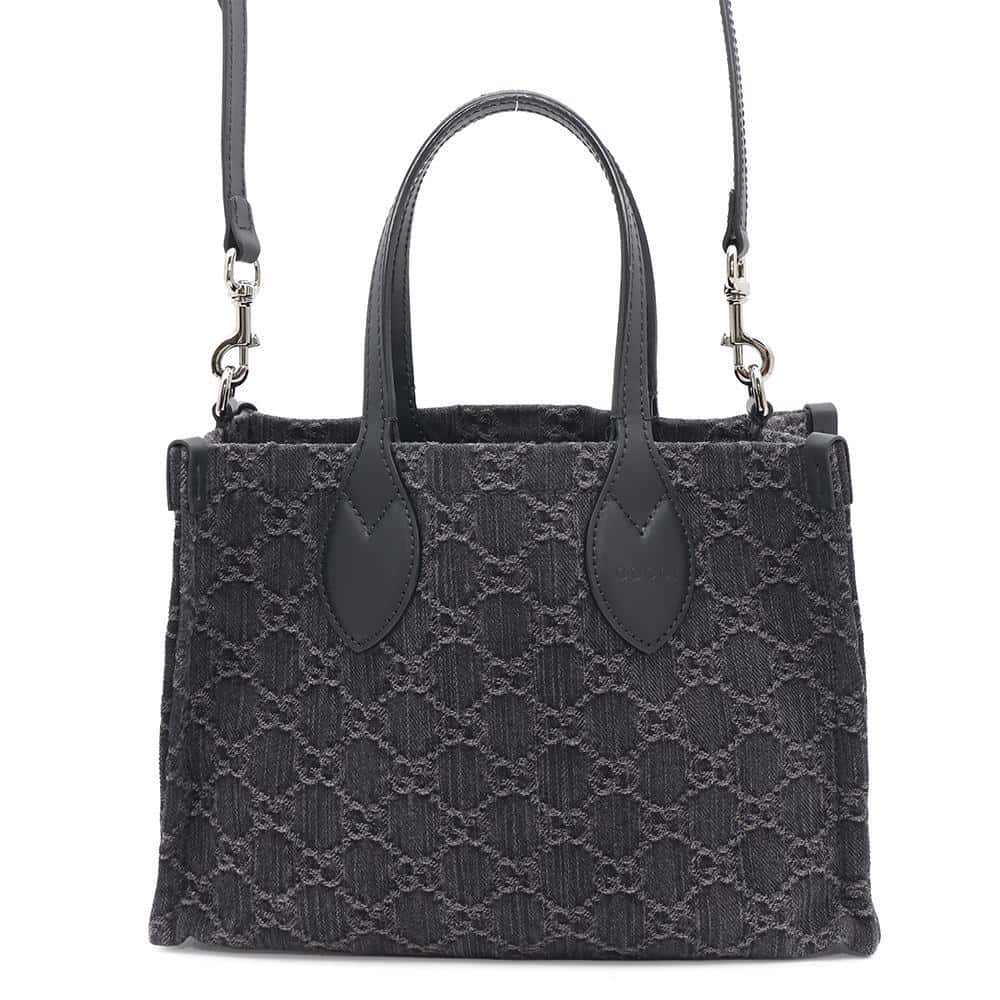 GUCCI Ophidia Medium Tote Black772183 GGDenim Leather