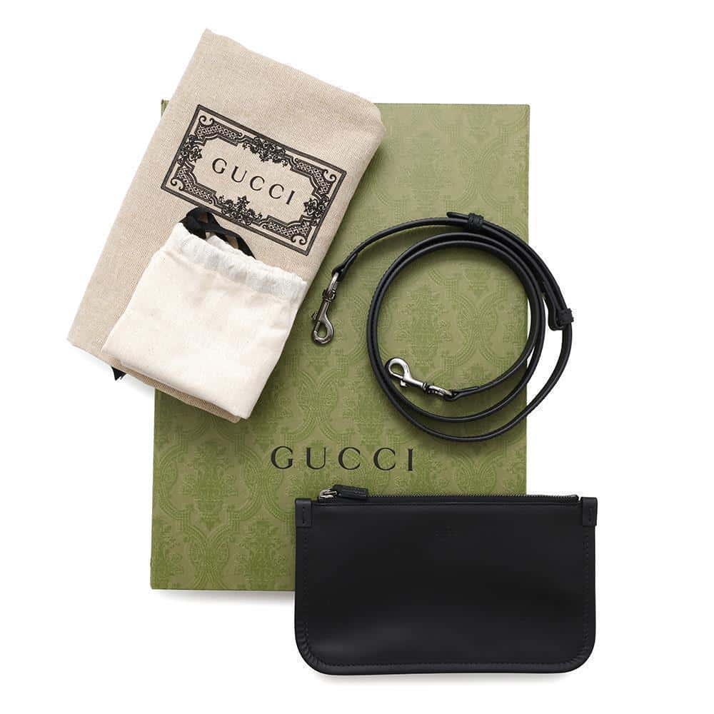 GUCCI Ophidia Medium Tote Black772183 GGDenim Leather