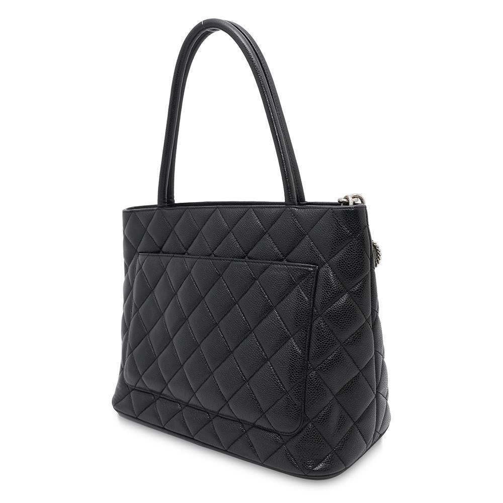 CHANEL Medallion Tote BlackA01804 Caviar Leather