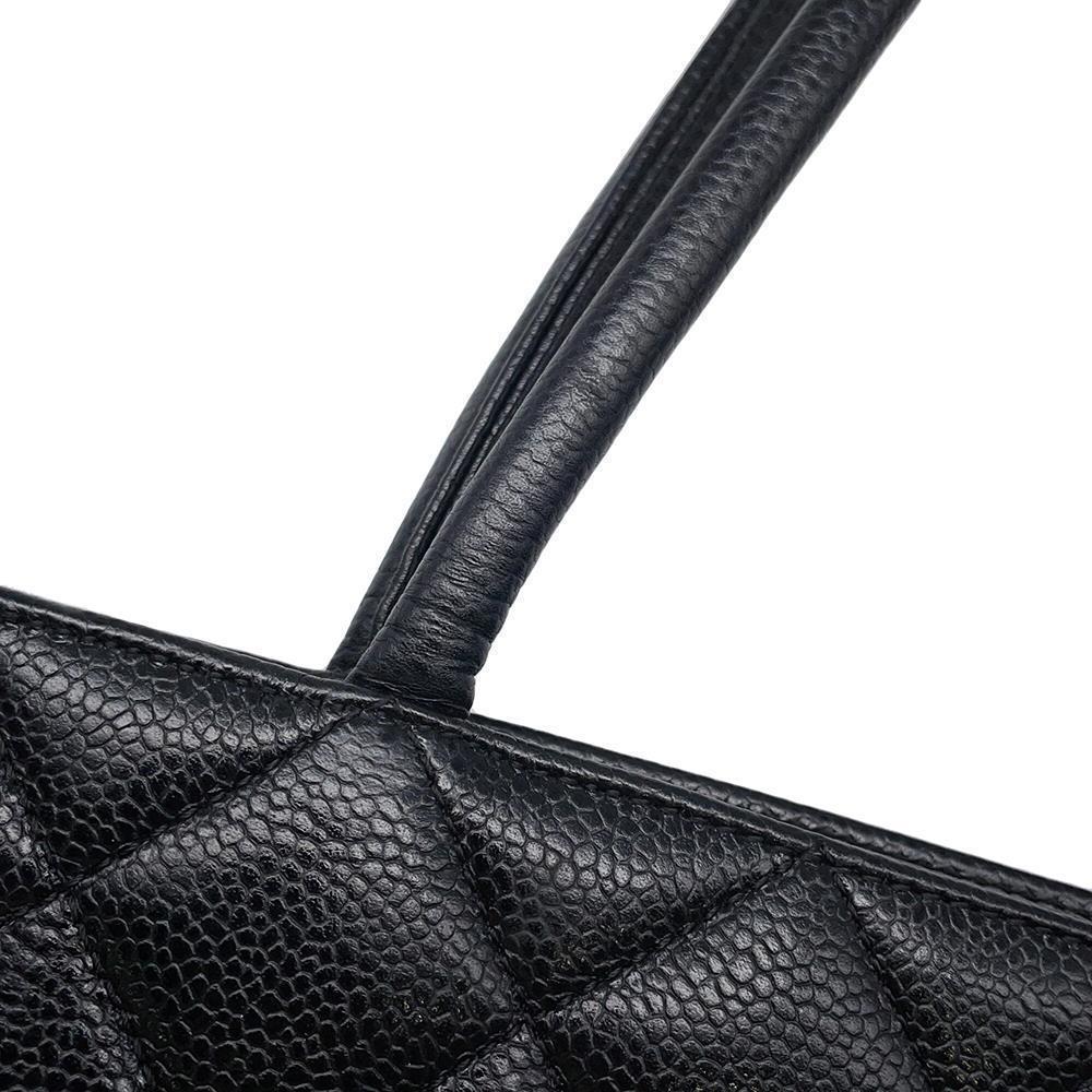 CHANEL Medallion Tote BlackA01804 Caviar Leather