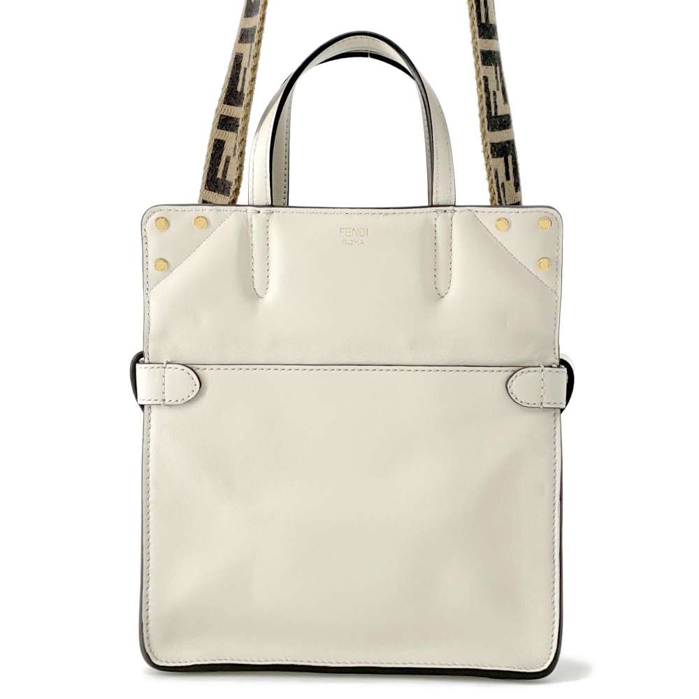FENDI Flip Small White8BT306 Leather