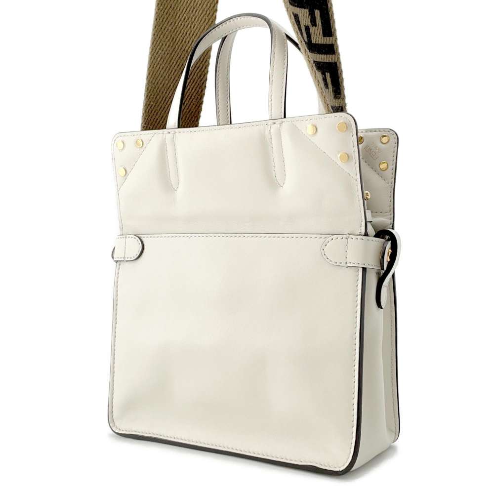 FENDI Flip Small White8BT306 Leather