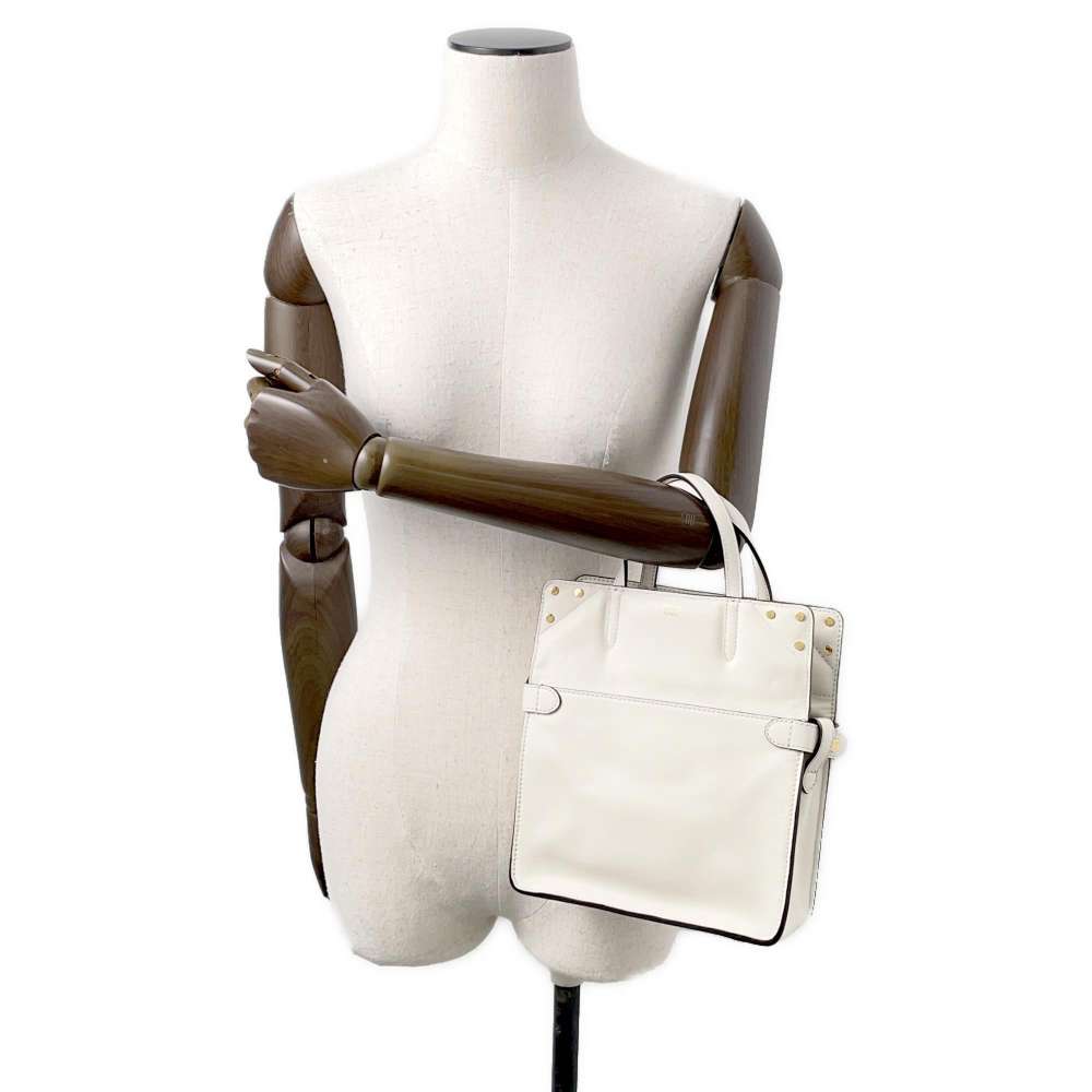 FENDI Flip Small White8BT306 Leather