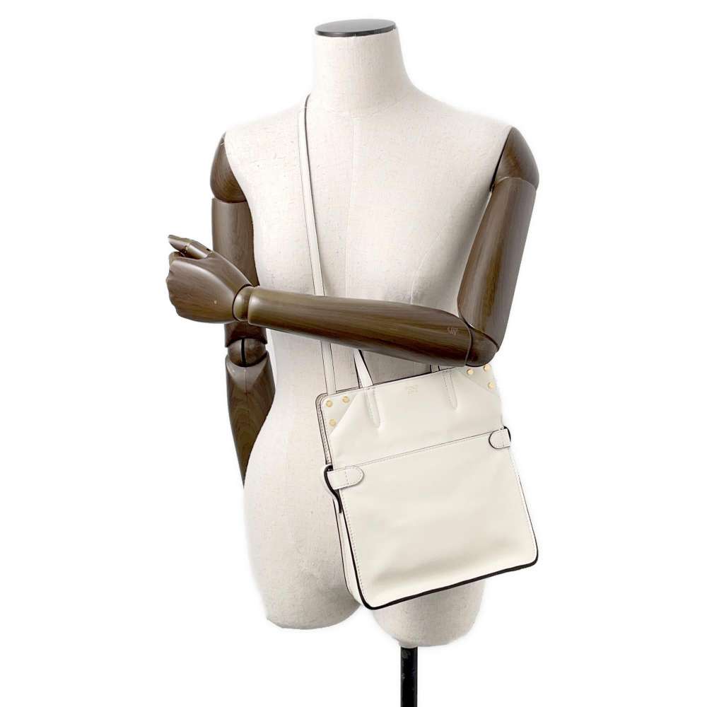 FENDI Flip Small White8BT306 Leather