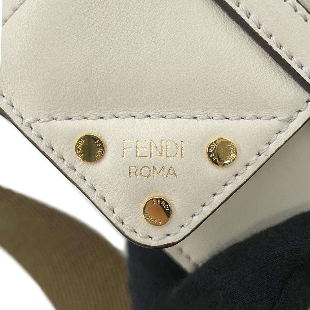 FENDI Flip Small White8BT306 Leather