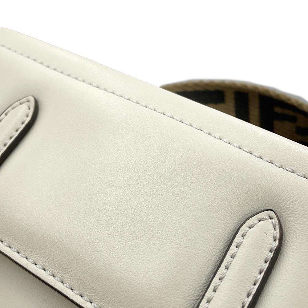 FENDI Flip Small White8BT306 Leather