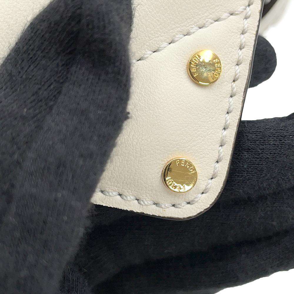 FENDI Flip Small White8BT306 Leather