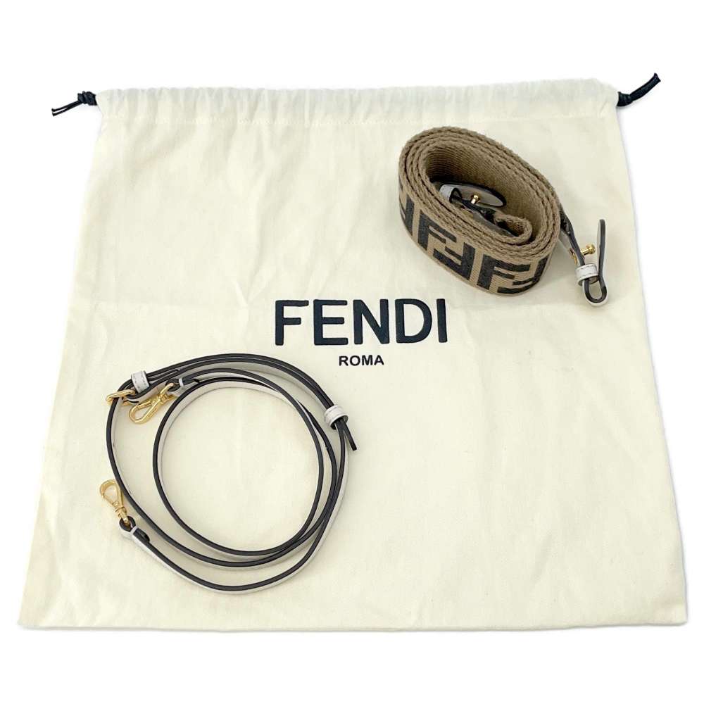 FENDI Flip Small White8BT306 Leather