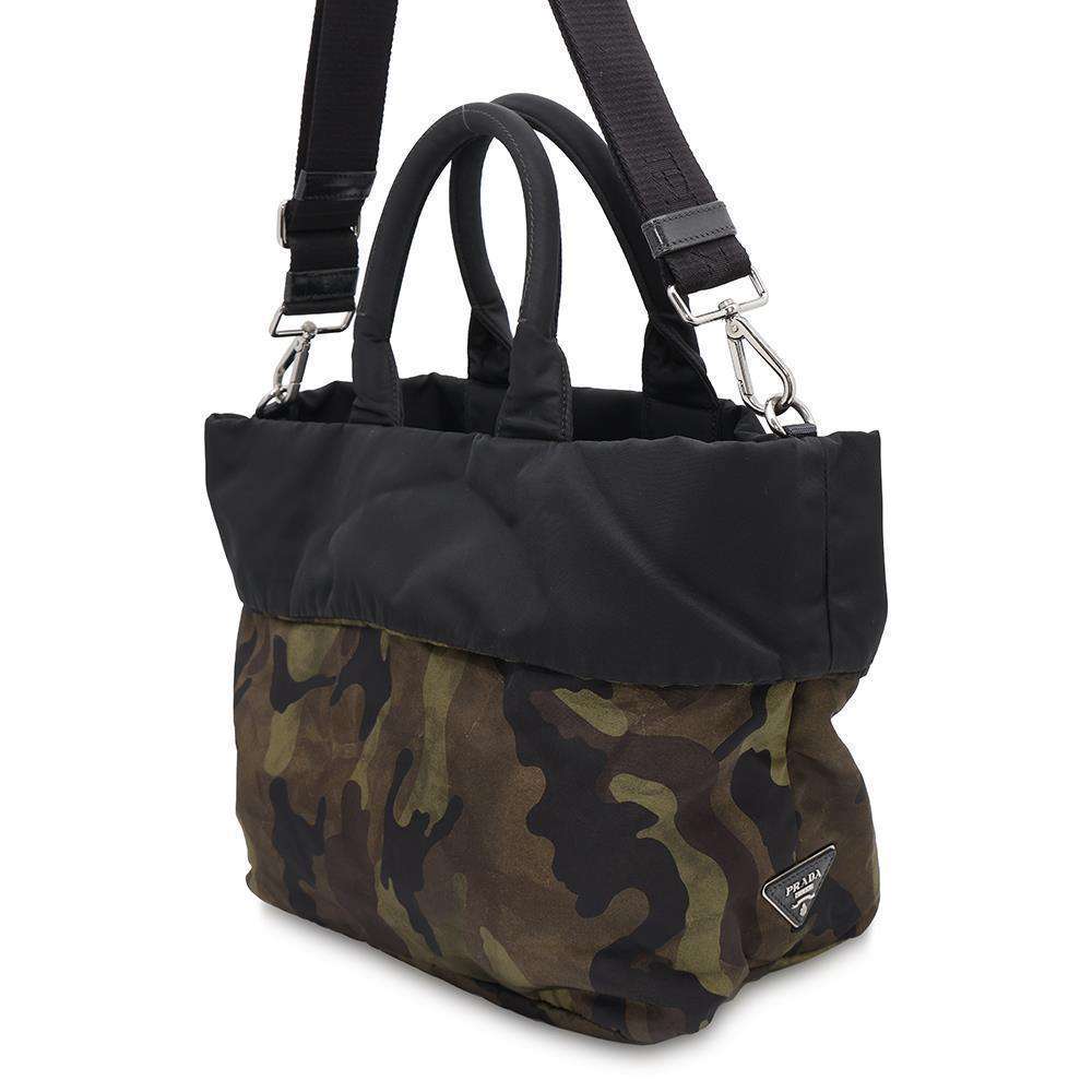 PRADA Camouflage 2WAY Handbag Black/GreenBR4521 Nylon