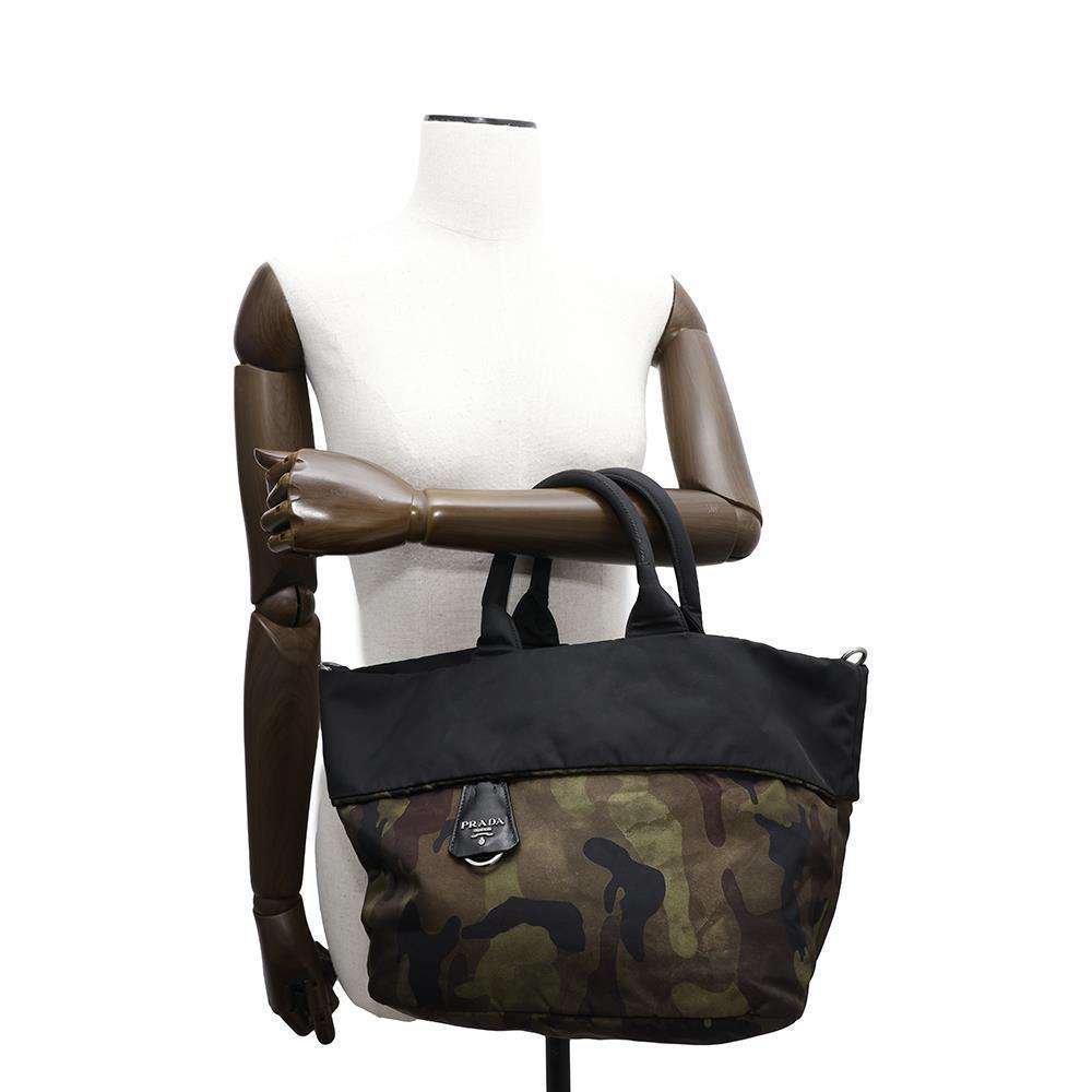 PRADA Camouflage 2WAY Handbag Black/GreenBR4521 Nylon