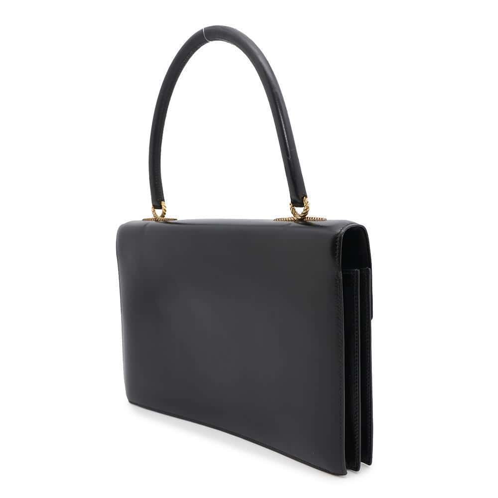 HERMES Cordrière Black Box Calf Leather