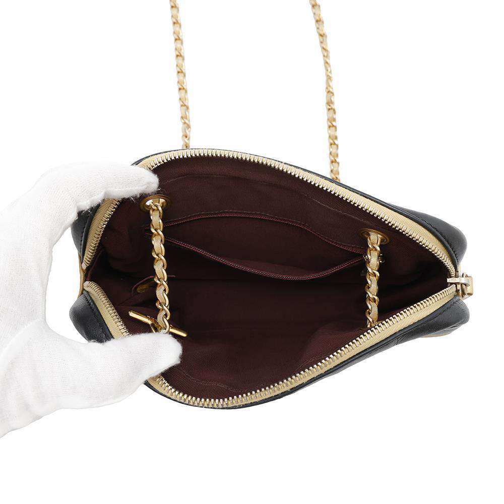 CHANEL Chevron ChainShoulder Bag Black/GoldA90807 Lambskin