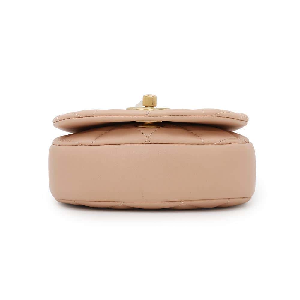 CHANEL Matelasse Mini Chain Shoulder Bag PinkAP2344 Lambskin