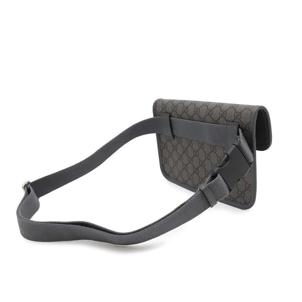 GUCCI Ophidia small belt bag Gray/Black752597 GG SupremeCanvas Leather