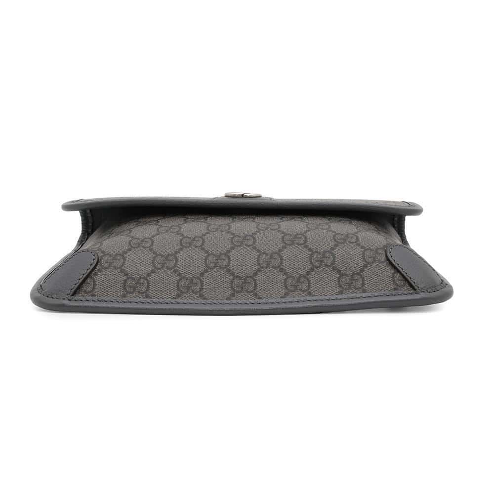 GUCCI Ophidia small belt bag Gray/Black752597 GG SupremeCanvas Leather
