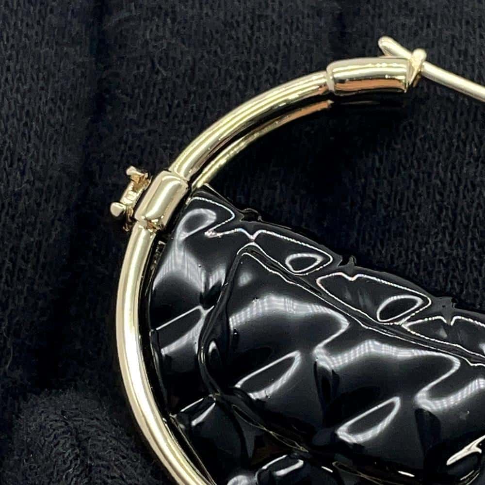 CHANEL CC Logo hoop earrings BlackAB9850 Metal