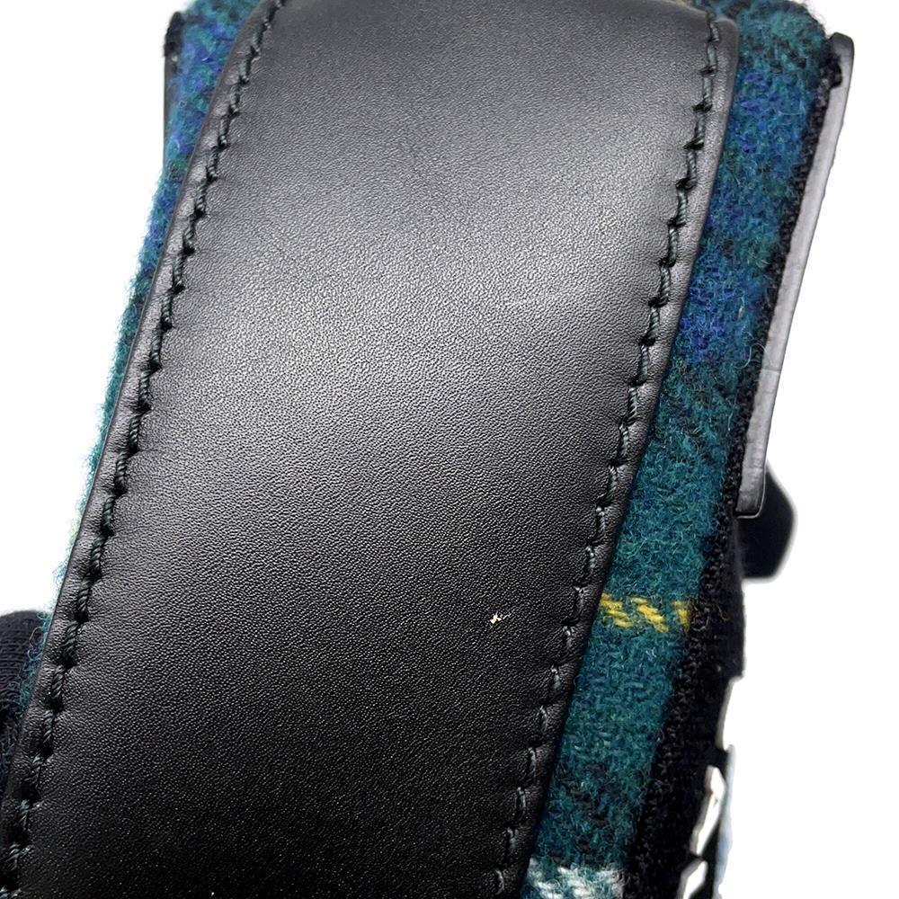 BALENCIAGA Navy Cabas XS Green/Black390346 Wool Canvas